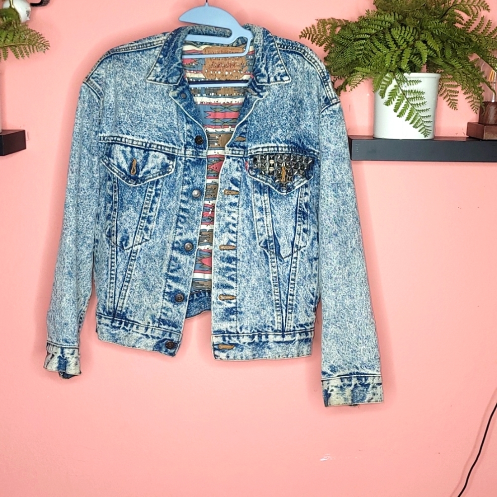 80's Vintage Levi's Jacket Jeans Large
